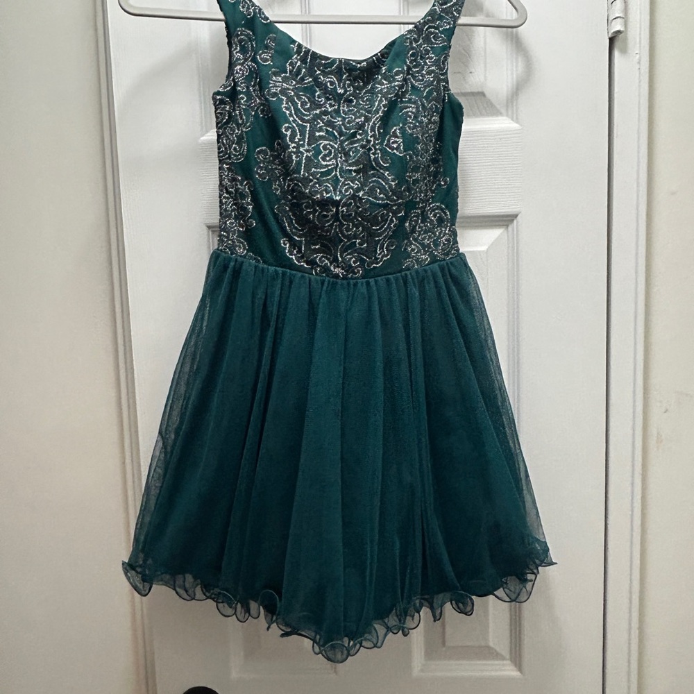 Speechless Teal and Silver Formal Kids Dress